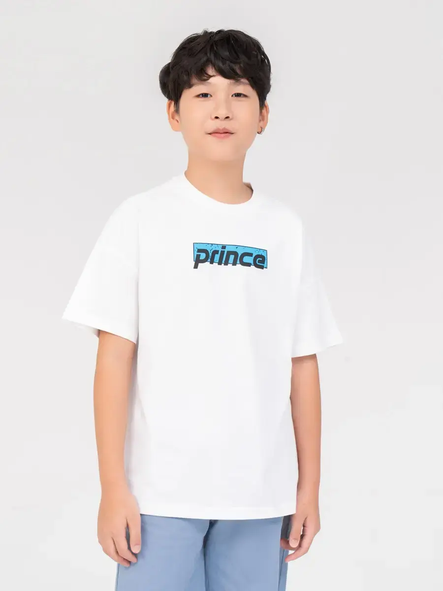 T-shirt Kid Lớn In Prince - Trắng phối đỏ - 10