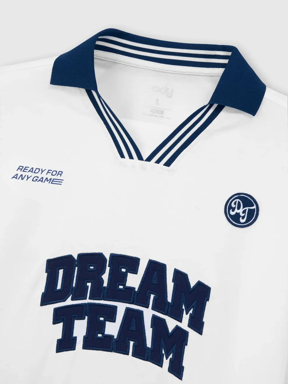 Áo Polo Nam Relax Dreamteam Cổ V Bo Kẻ - Trắng 001 - S