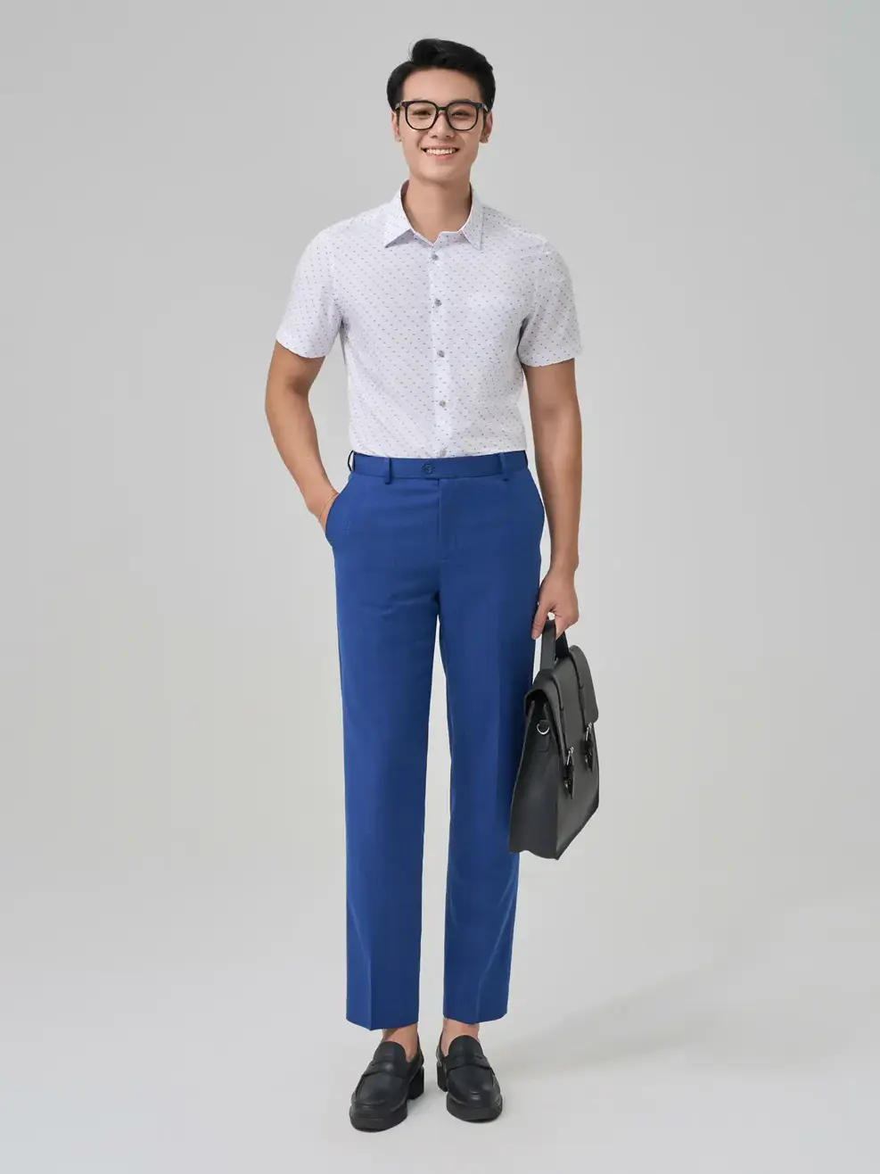 Quần Âu Nam Cạp Di Động - Xanh dương - 33