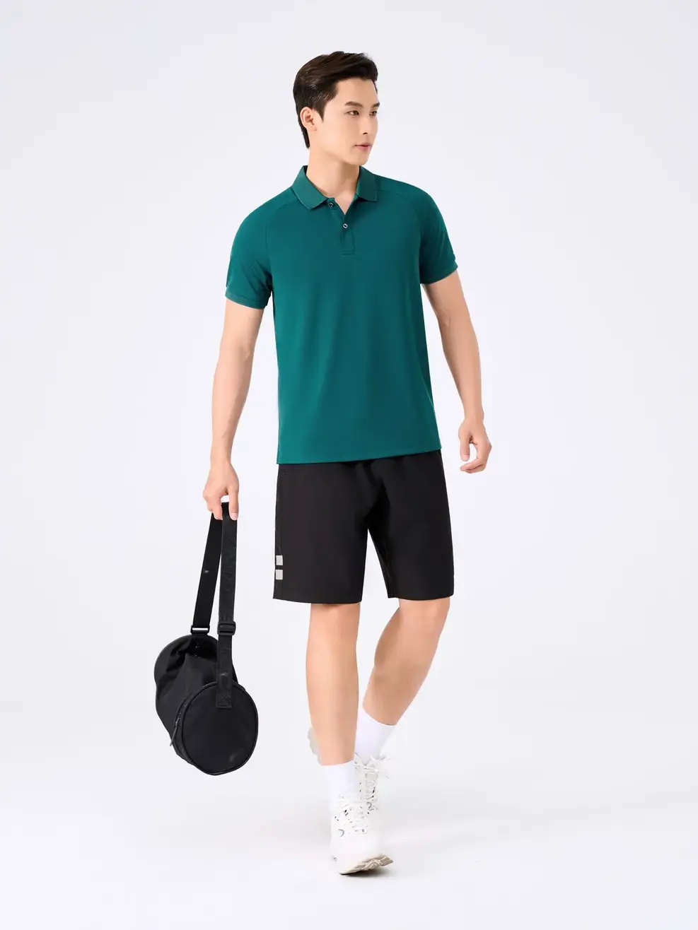 Polo Nam Yody Sport Tay Raglan Xẻ Tà - Xanh - M
