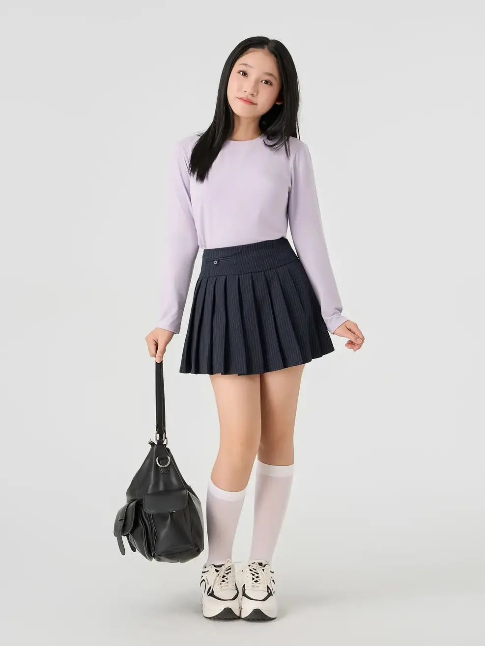 Áo CozyFit trẻ em giữ nhiệt cổ tròn- Tím 057 - 164