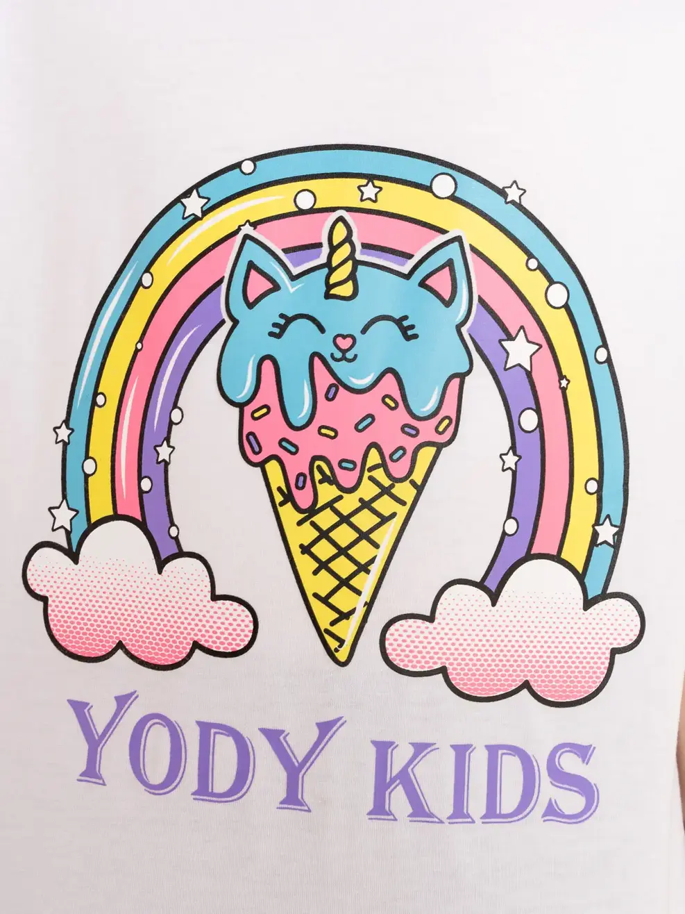 Tshirt kid in cầu vồng kem - Trắng - 6
