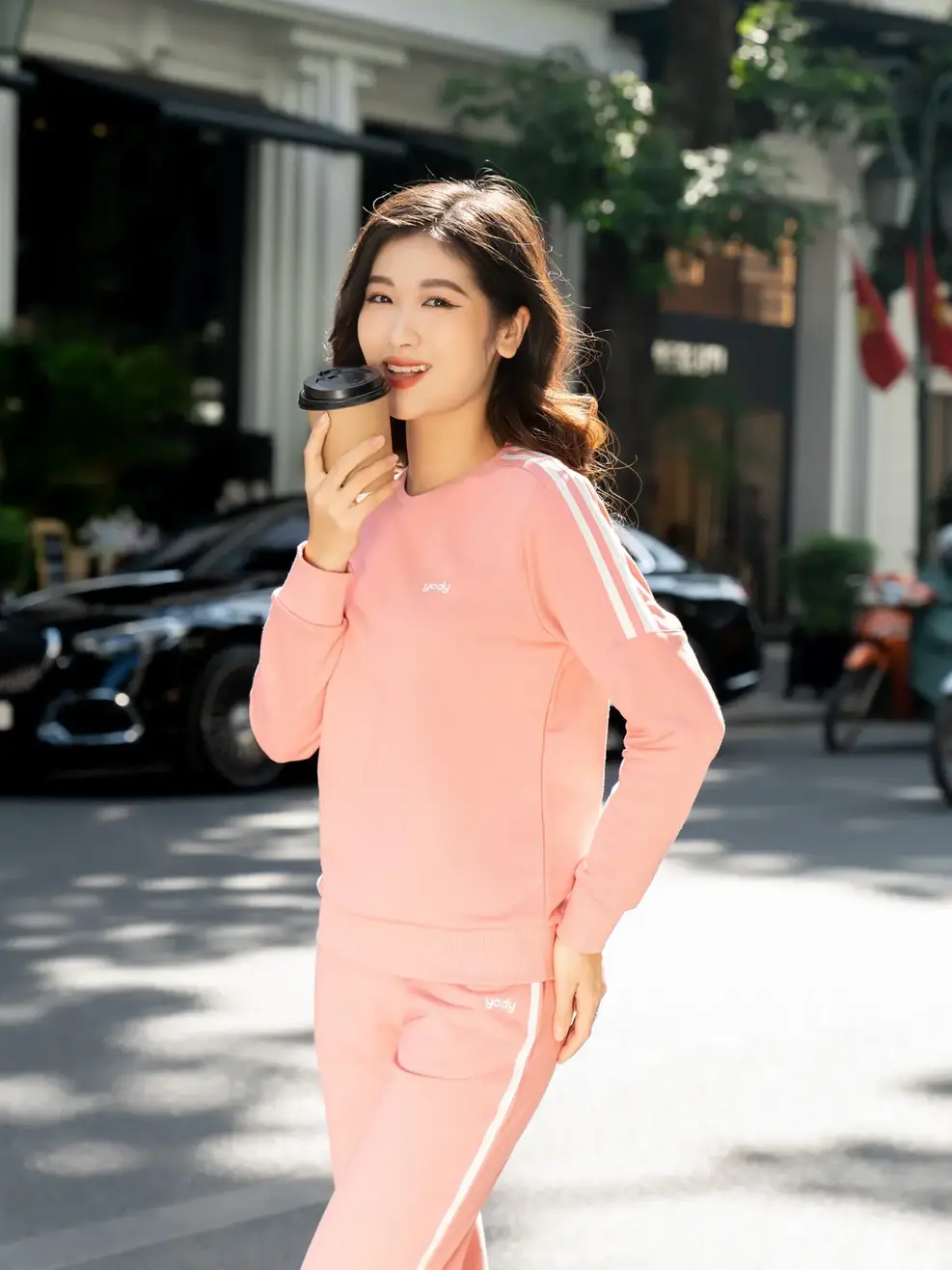 Bộ Đông Nữ In Chữ YODY - Hồng đậm - L