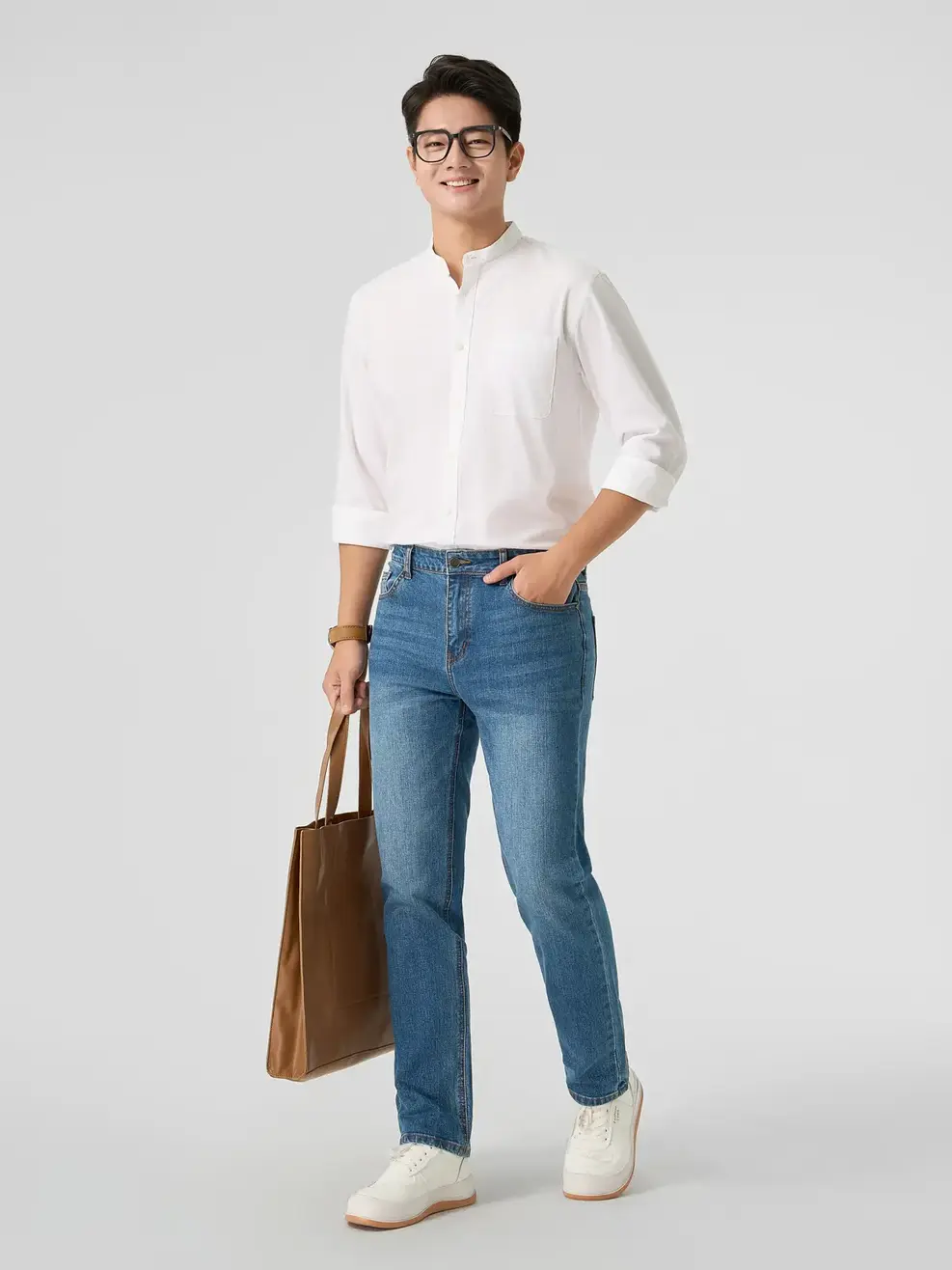 Quần Jeans Nam Ống Suông Co Giãn Thoáng Mát (QJM3071) - Màu chàm 001 - 28