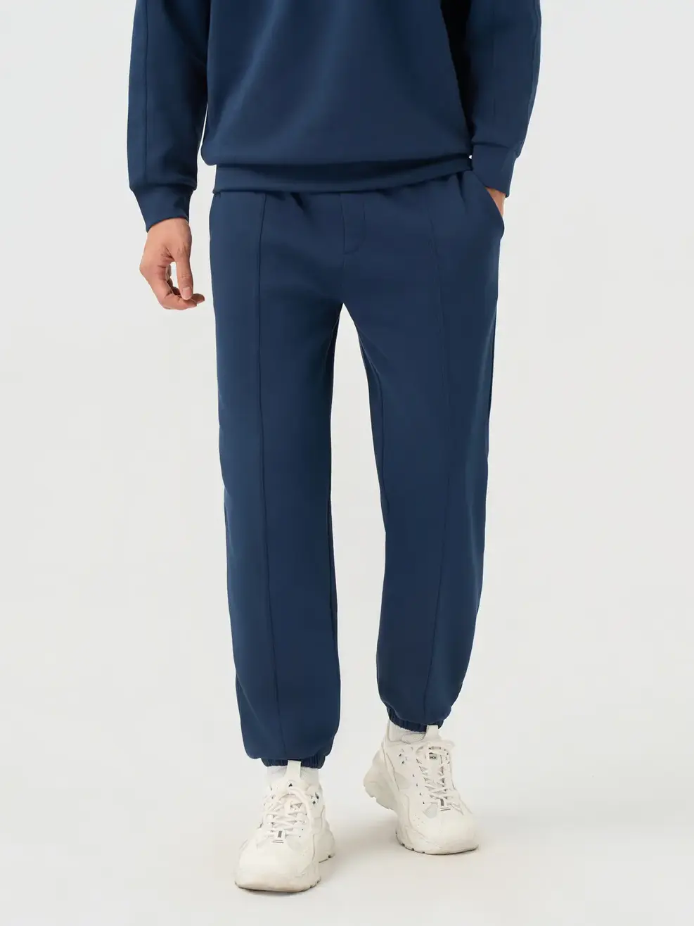 Bộ Đồ Nỉ Hoodie Nam In Chữ Ngực - Tím Than 006 - M