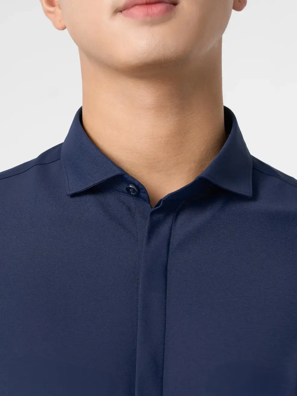 Sơ Mi Dài Tay Nam Knit Tay Kiểu - Tím than - M