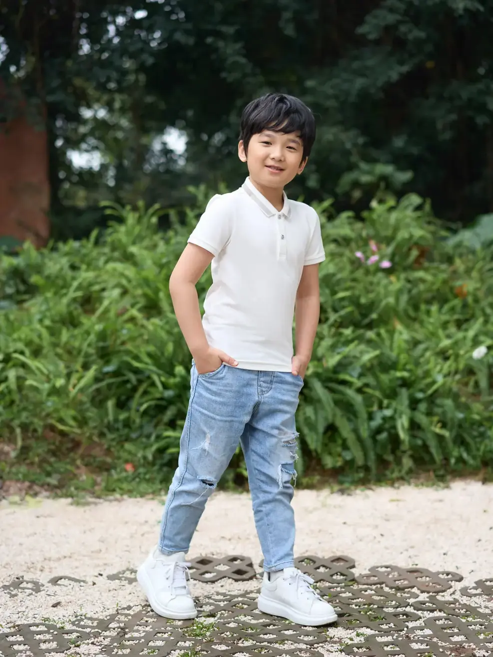 Áo Polo Trẻ Em Mắt Chim Bo PhốiKID3052) - Trắng - 12