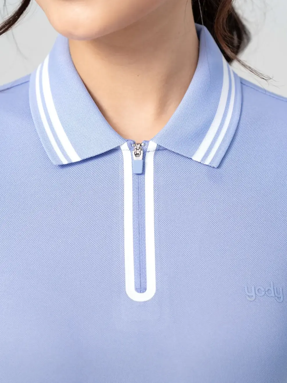 Polo Nữ Cafe Dệt Tổ Ong Nẹp Khoá - Tím nhạt - S