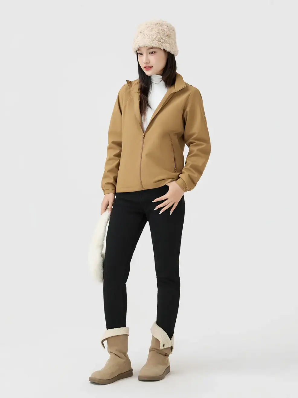 Áo Khoác Gió Nữ Basic -  Nâu 218 - S