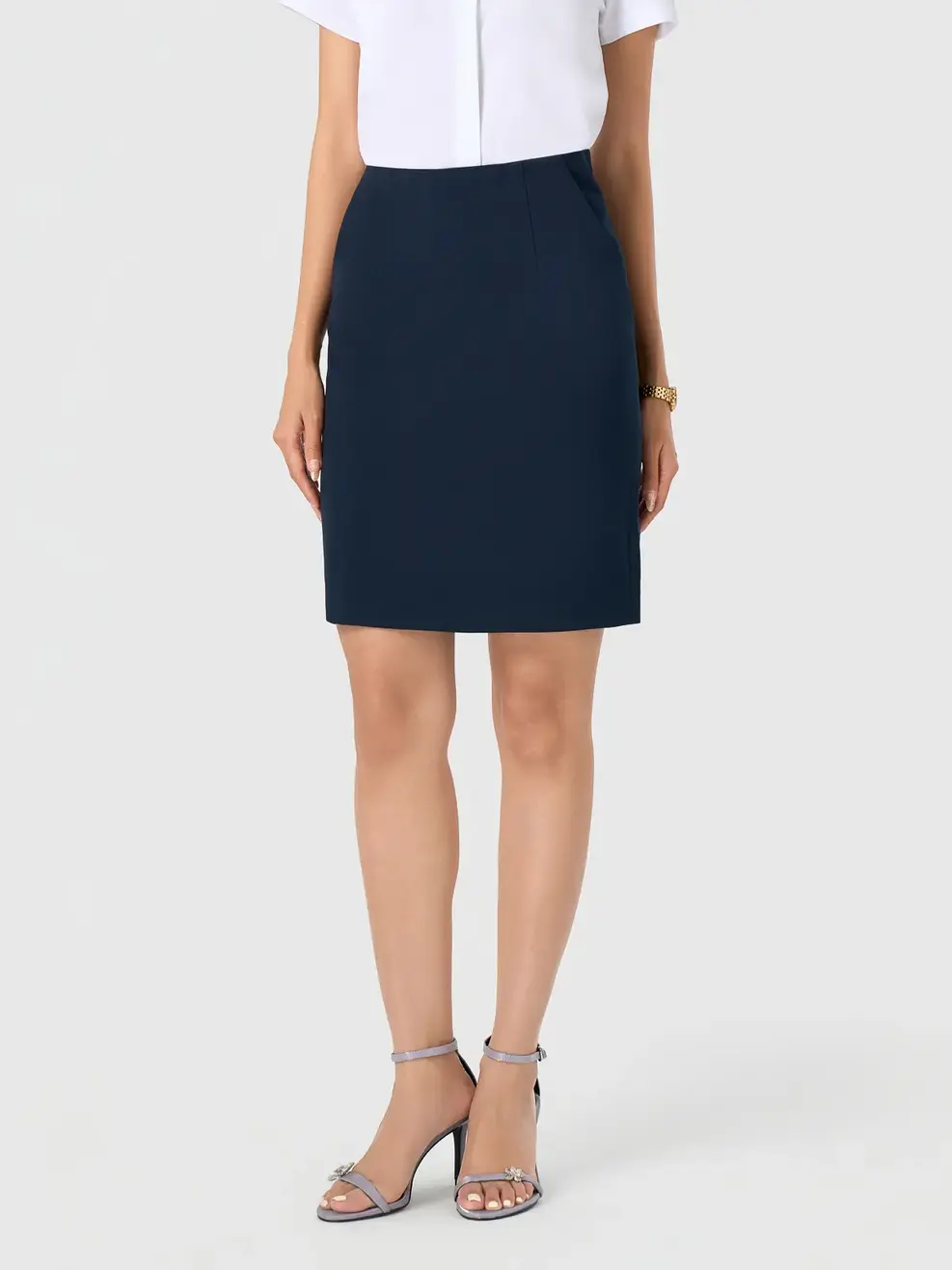 Chân Váy Straight Over The Knee Essential -  Xanh Da Trời 194 - S