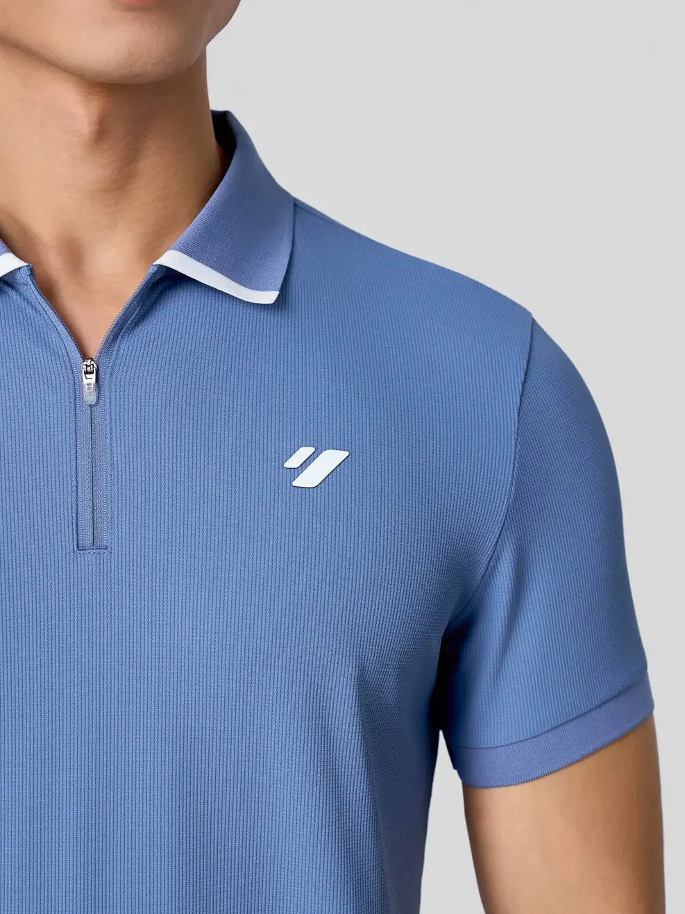 Áo Polo Nam Slim Có Khóa Kéo - Màu xanh da trời 113 - M