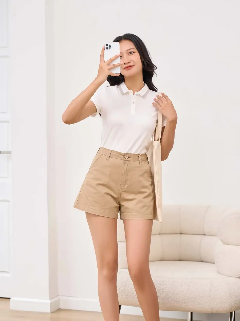 Quần Shorts Khaki Suông Trơn (SJN4022) - Màu nâu 010 - 25