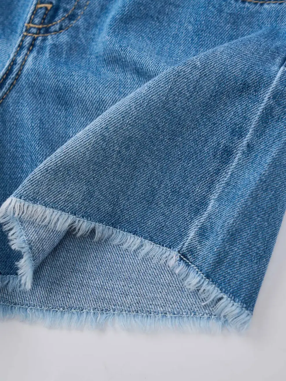 Quần Short Jeans Kid Xỏa Gấu - Màu chàm 003 - 110