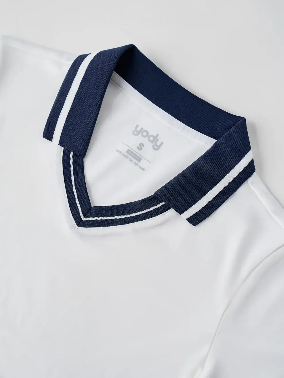 Áo Polo Nữ Slimfit Cổ V Phối Màu - Trắng 001 - S