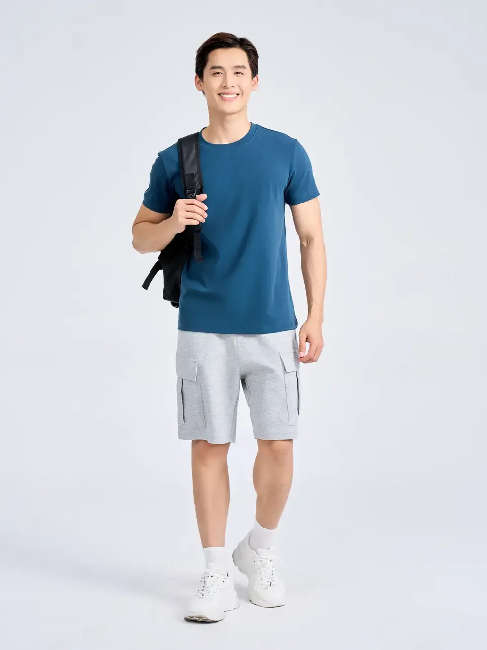 T-shirt Nam Slimfit Thun Rib Cotton Mềm - Xanh - 2XL