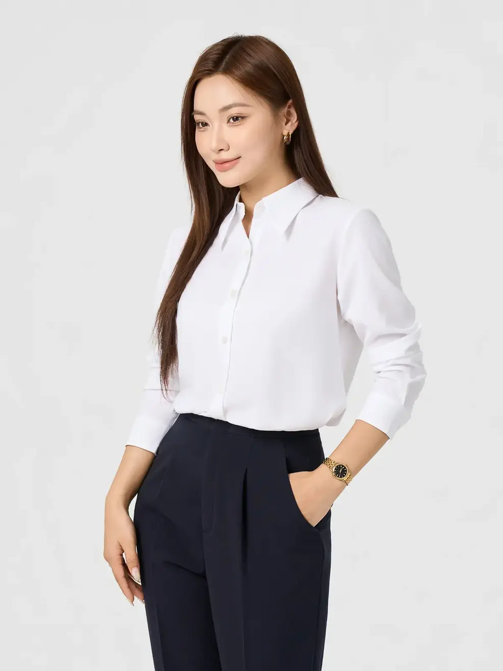 Áo Sơ-mi NANO REGULAR ESSENTIAL - Trắng 001 - S