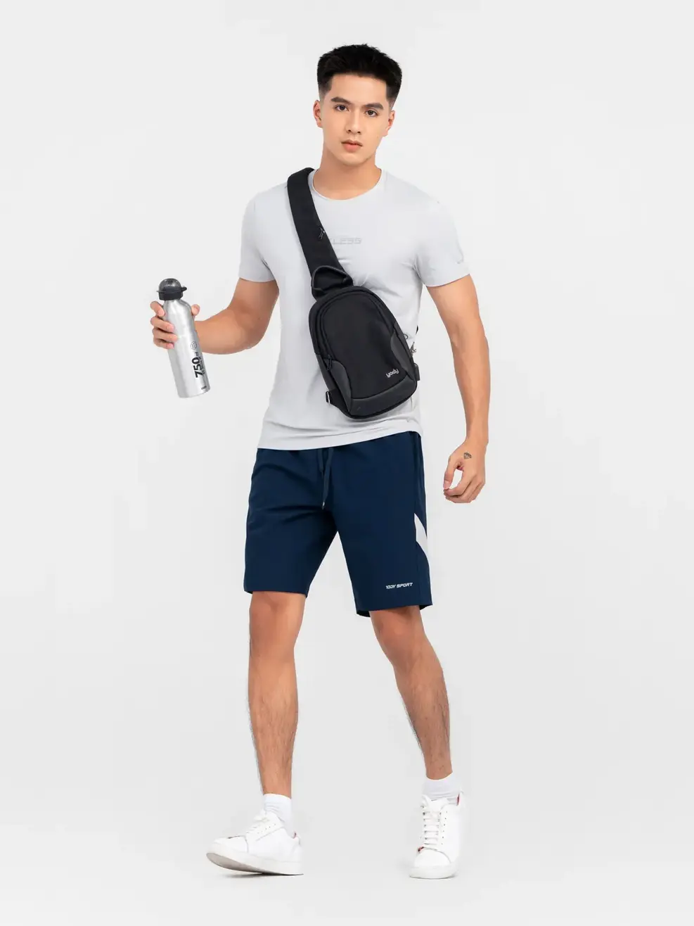 Quần Short Thể Thao Nam Phối Sườn - Tím Than 1 - 29