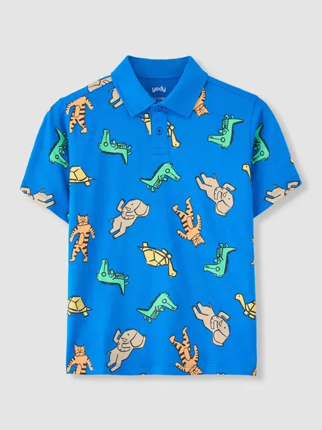 Áo Polo In Tràn Con Thú