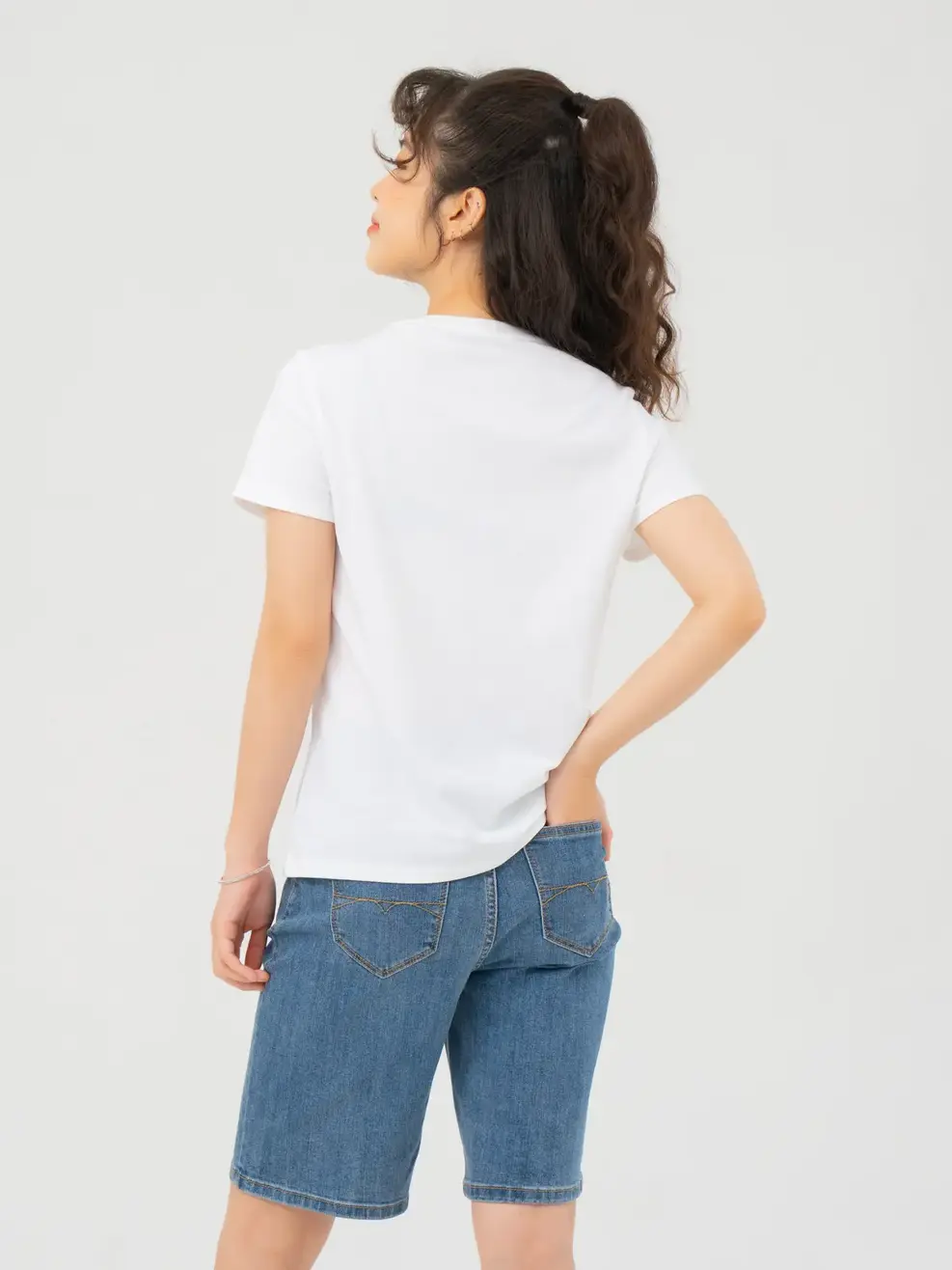 T-shirt Nữ Thêu Chữ Right Now Cotton Usa - Trắng 1 - S