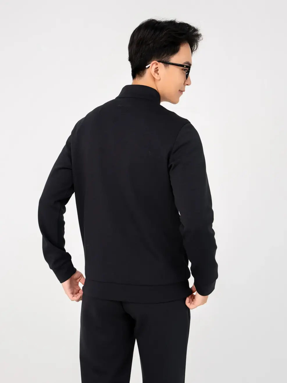 Áo Khoác Nỉ Thể Thao Nam Double Face Smart - Đen - 2XL