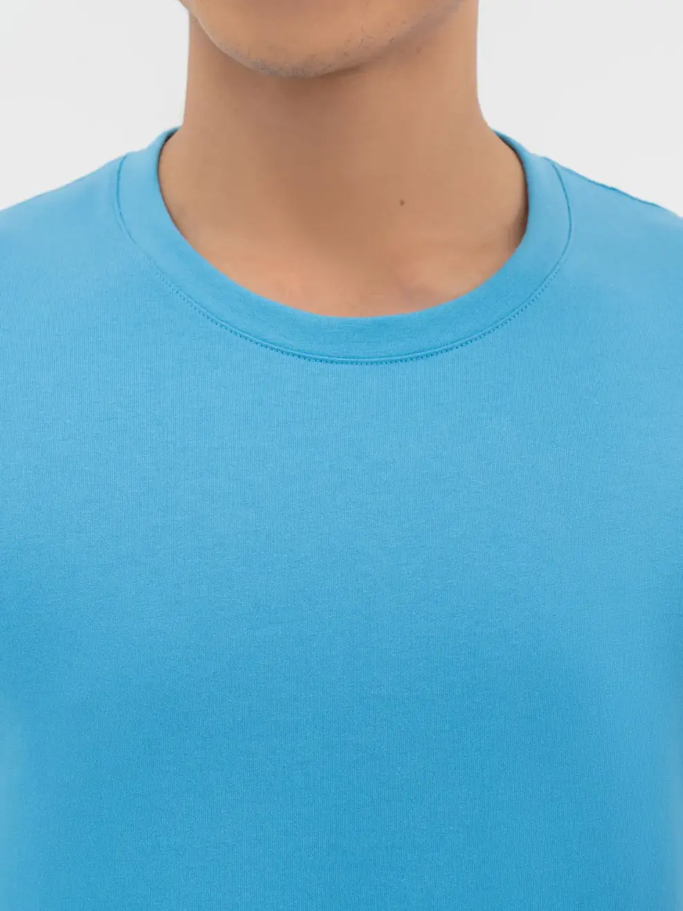 T-shirt Nam Cơ Bản Cotton Usa - Xanh blue - M