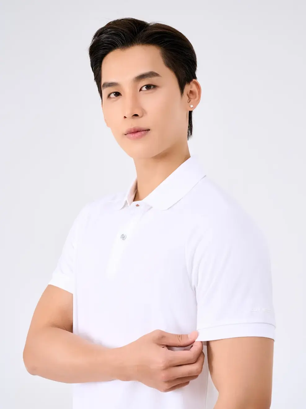 Polo Nam Yody Sport Tay Raglan Xẻ Tà - Trắng - 3XL