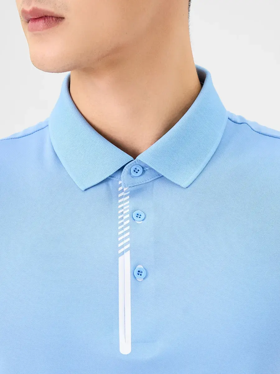 Polo Thể Thao Nam Trụ Áo Ép Sim - Xanh blue - M