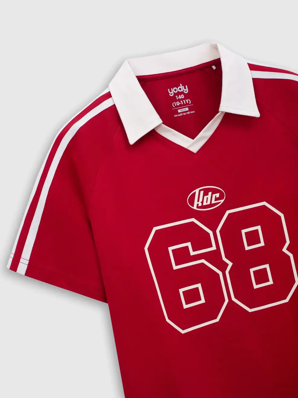 Áo Polo Teen Form Relax Tay Raglan - Đỏ 026 - 140