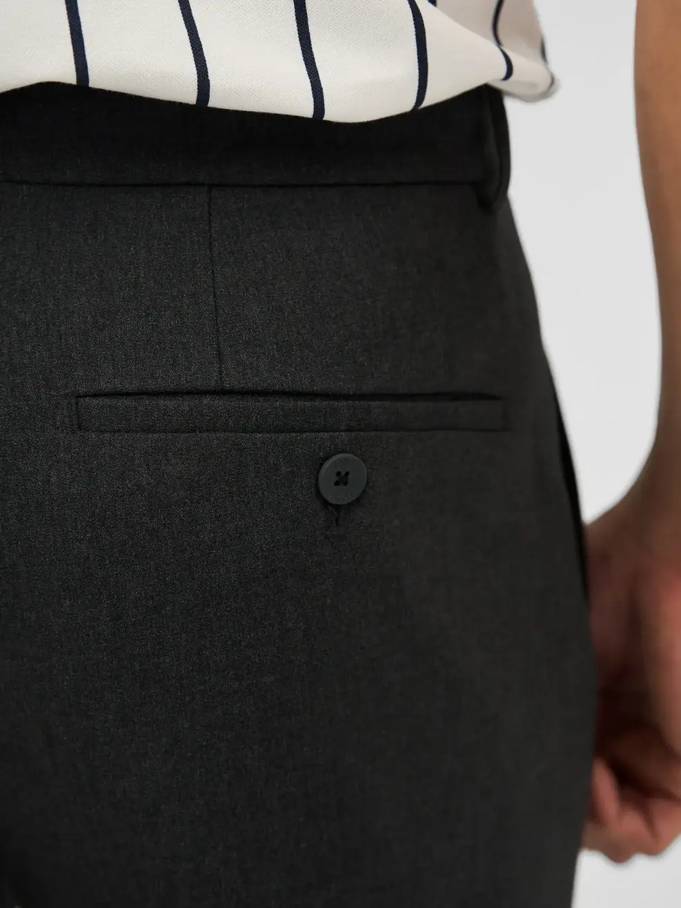 Quần Âu Nam Cạp Chun Ốp - Ghi Đậm - 29