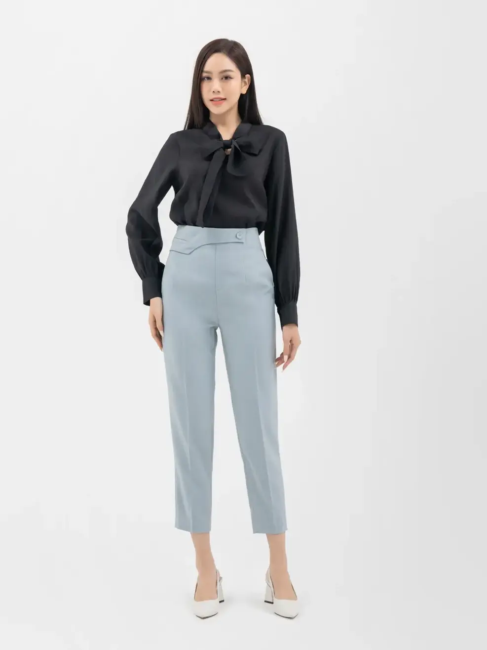 Quần Âu Nữ Dáng Côn Đai Cơi - Xanh - S