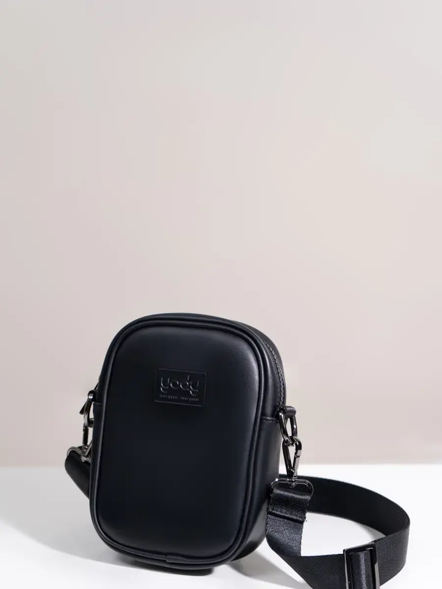 Túi Unisex Đeo Chéo Da Pu - Đen