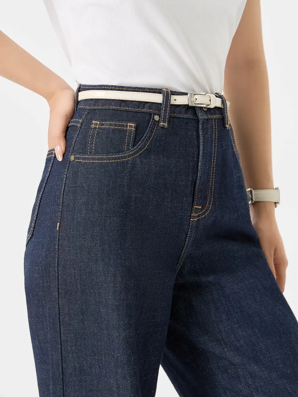 Quần Jeans Suông Gai Xanh - Màu chàm 001 - 26