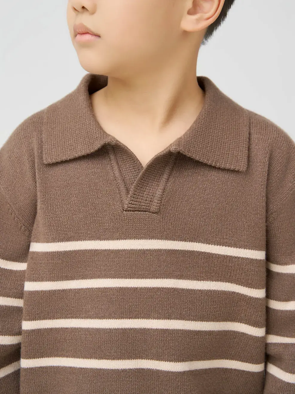 Áo Len Kẻ Ngang Cổ Polo - NÂU 133 - 122