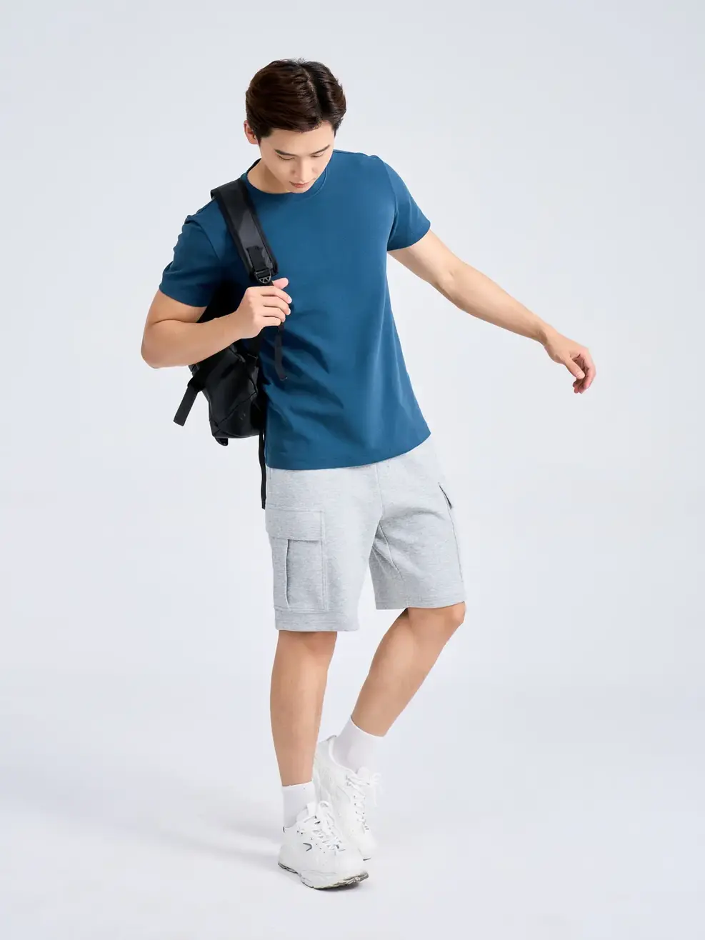 T-shirt Nam Slimfit Thun Rib Cotton Mềm - Xanh - 2XL