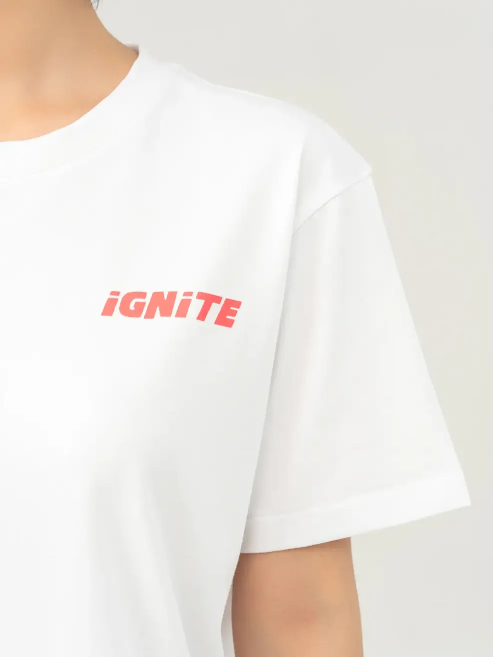 T-shirt Nữ Dáng Rộng In Ignite Bột Ngô - Trắng 1 - S