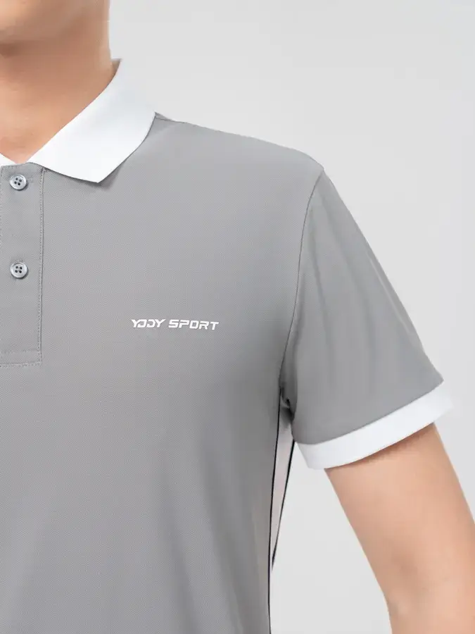 Polo Thể Thao Nam Airycool Lé Sườn Phối Màu - Ghi - M