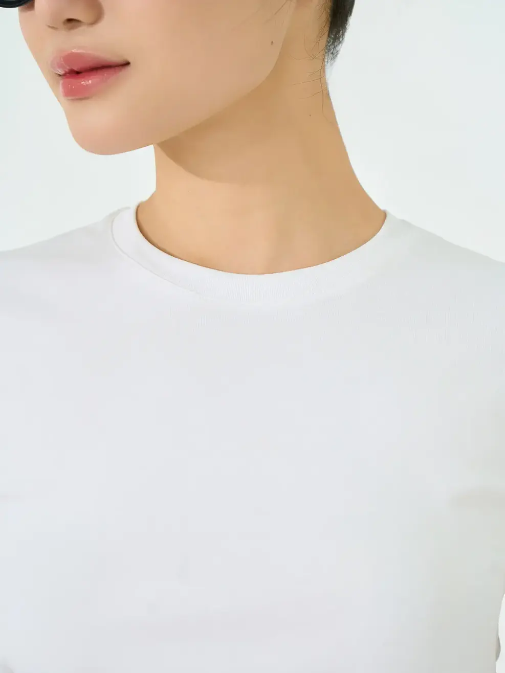 Áo Phông Nữ Crop top Thun Rib - Trắng 001 - S