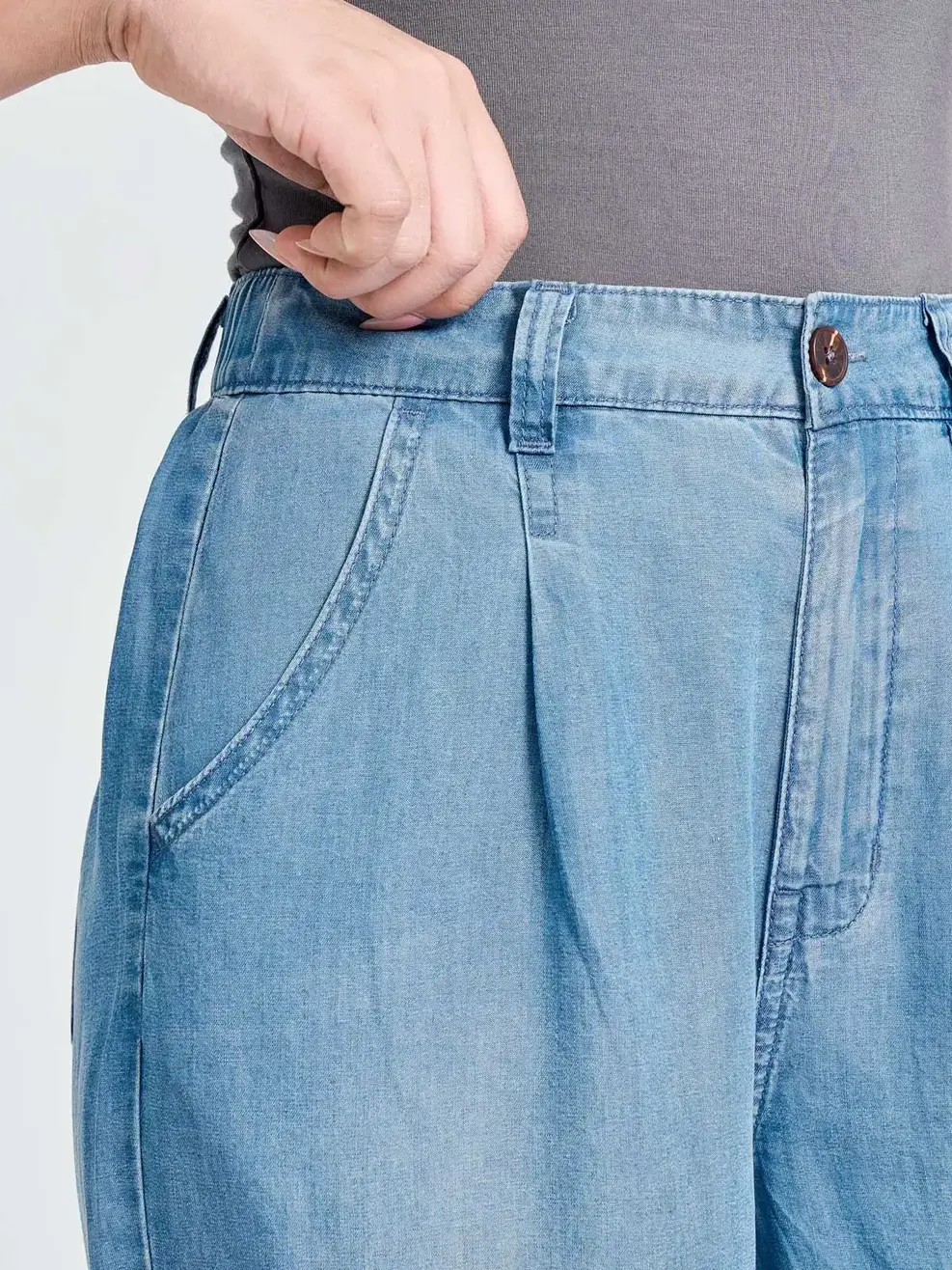Quần Jeans Giấy Tencel Suông 1 Ly (QJN7062) - Màu chàm 003 - 27