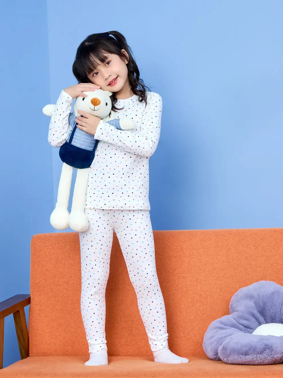 Bộ kid chấm bi nhiều màu - Trắng - 2