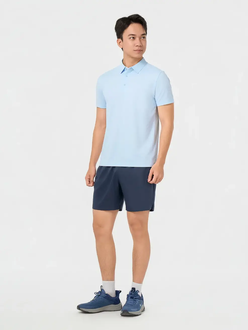 Áo Polo Thể Thao Nam Họa Tiết In Tay - Xanh Da Trời 084 - 3XL