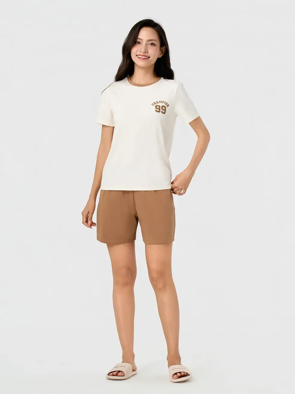 Bộ Đồ Nữ In Số 99 - Màu nâu 005 - S