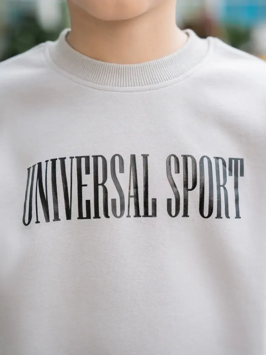 BỘ ĐÔNG KID CHẤT NỈ UNIVERSAL SPORT - Ghi - 2