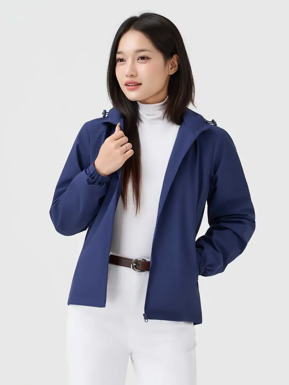 Áo Khoác Gió Nữ Basic -  Tím Than 155 - S