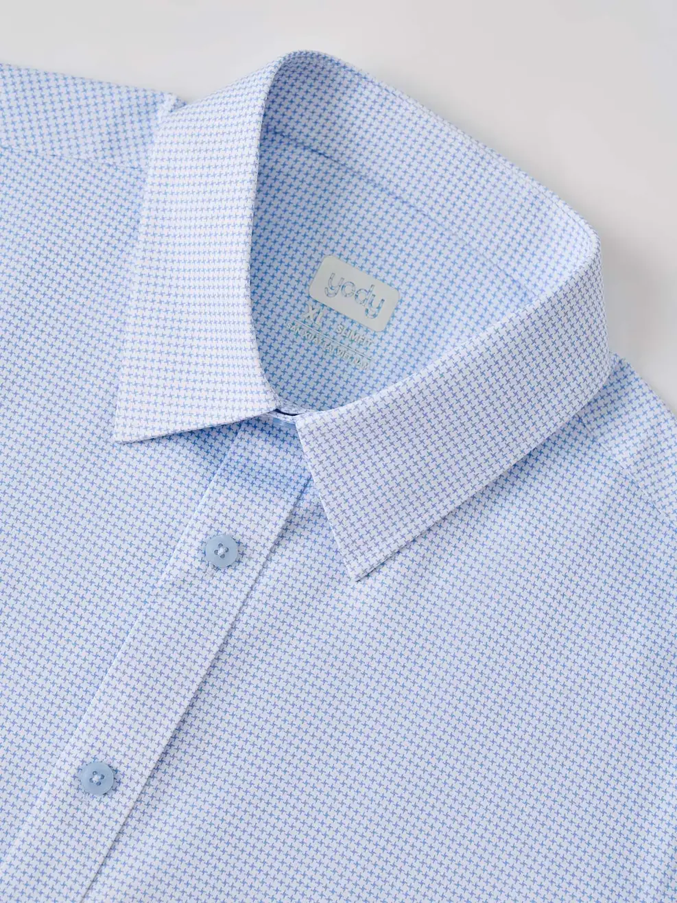 Áo Sơ-mi nam dài tay họa tiết phom Slim Fit - Hoạ Tiết Xanh Da Trời 203 - M