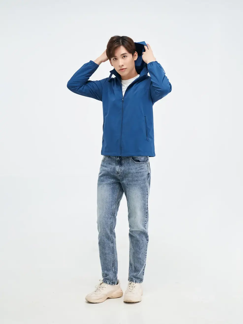 Áo khoác nam phối lưng - Xanh đậm - XL