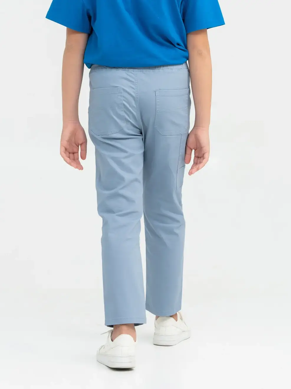 Quần Jeans Kid Khaki Suông Túi Ốp - Xanh lơ - 6