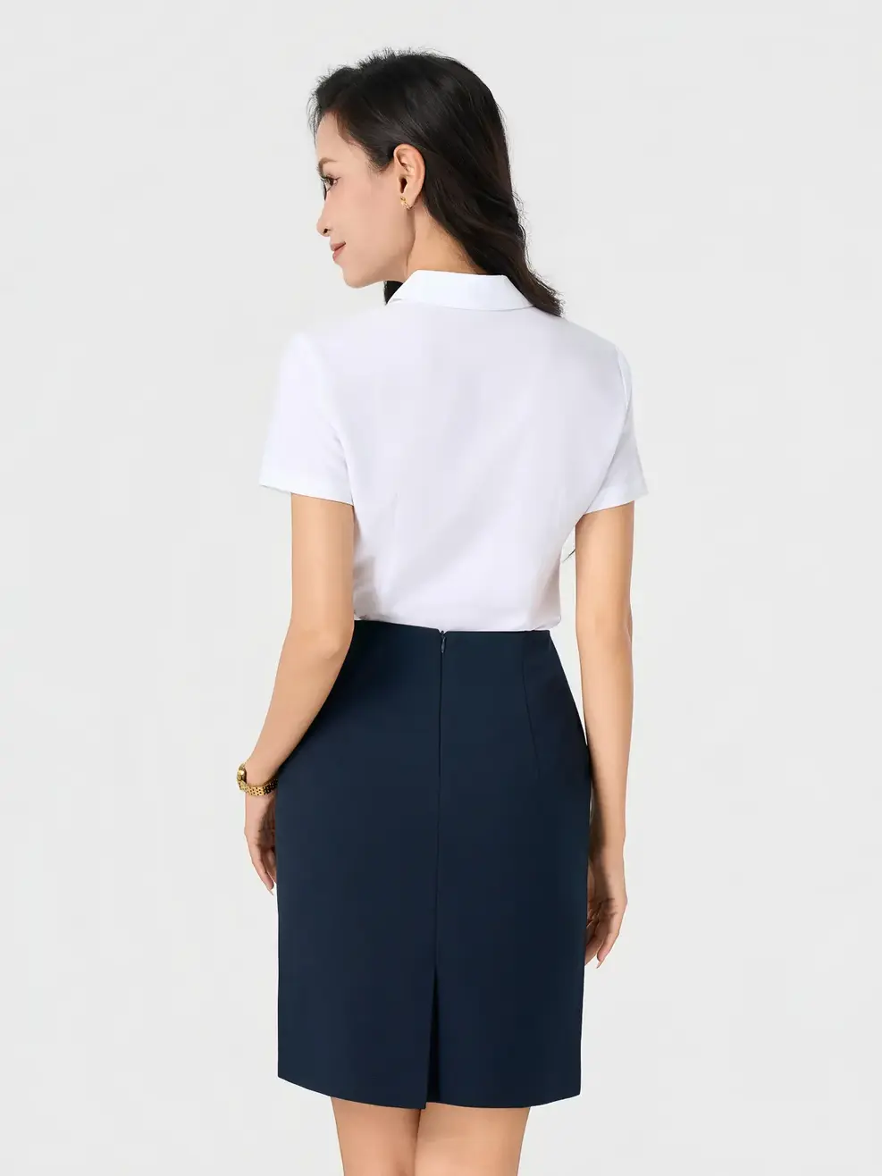 Áo Sơ-mi Ngắn Tay Nano Slim Fit Essential - Trắng 001 - S