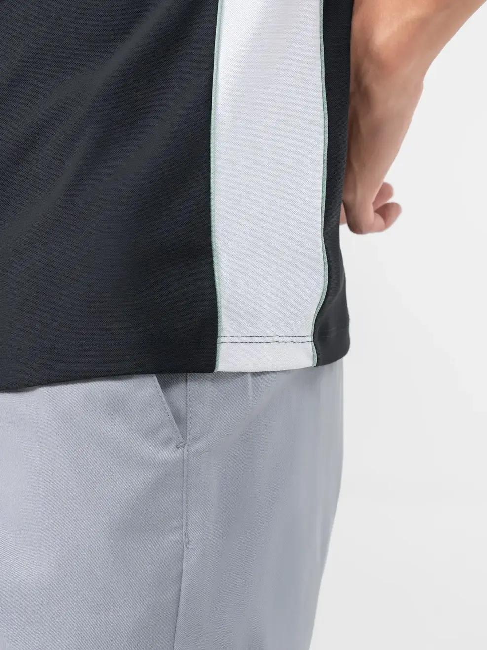 Áo Polo Thể Thao Nam Airycool Lé Sườn Phối Màu ( SAM7043 ) - Đen 001 - M