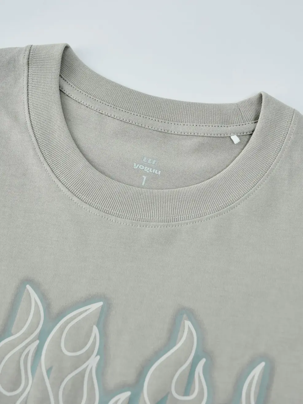 T-shirt Yoguu Logo Trước Ngực - Ghi nhạt - 0