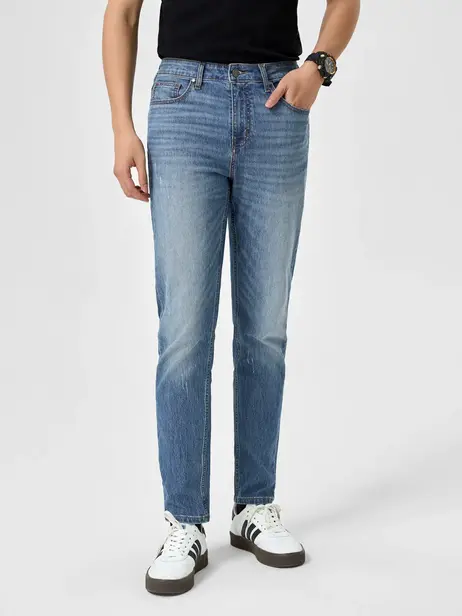 Quần Jean Nam Slim Fit Light Weight Cào Xước 